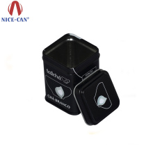 Rectangular High Quality Black Cosmetic Container Tin Packaging